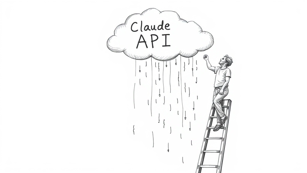 человек тянется к облаку Claude API