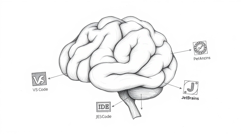 облако мозга соединяет IDE с AI