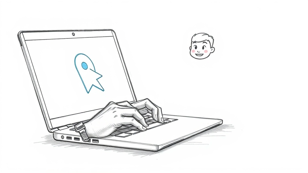 разработчик печатает в редакторе Cursor