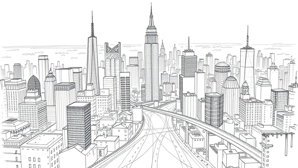 город из зданий с названиями ИИ моделей