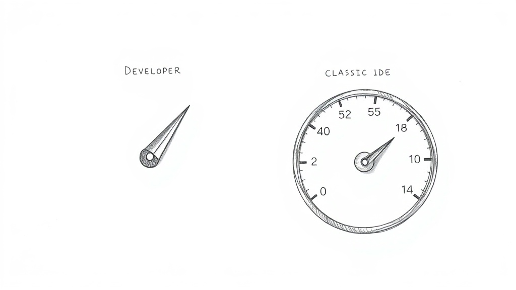 сравнение скорости Cursor и обычной IDE