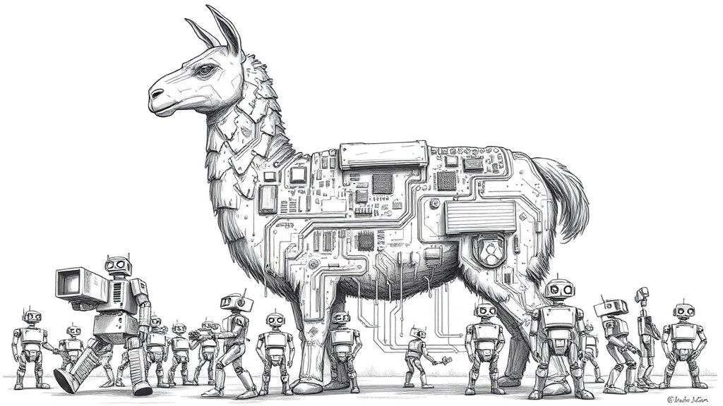статуя Llama 3 из микросхем