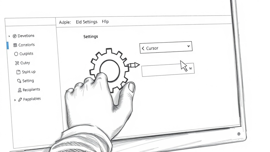 настройка Cursor с карандашом и шестеренкой