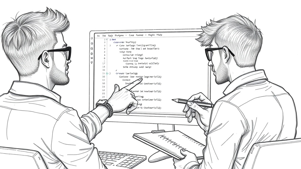 два разработчика обсуждают рефакторинг кода с Cursor