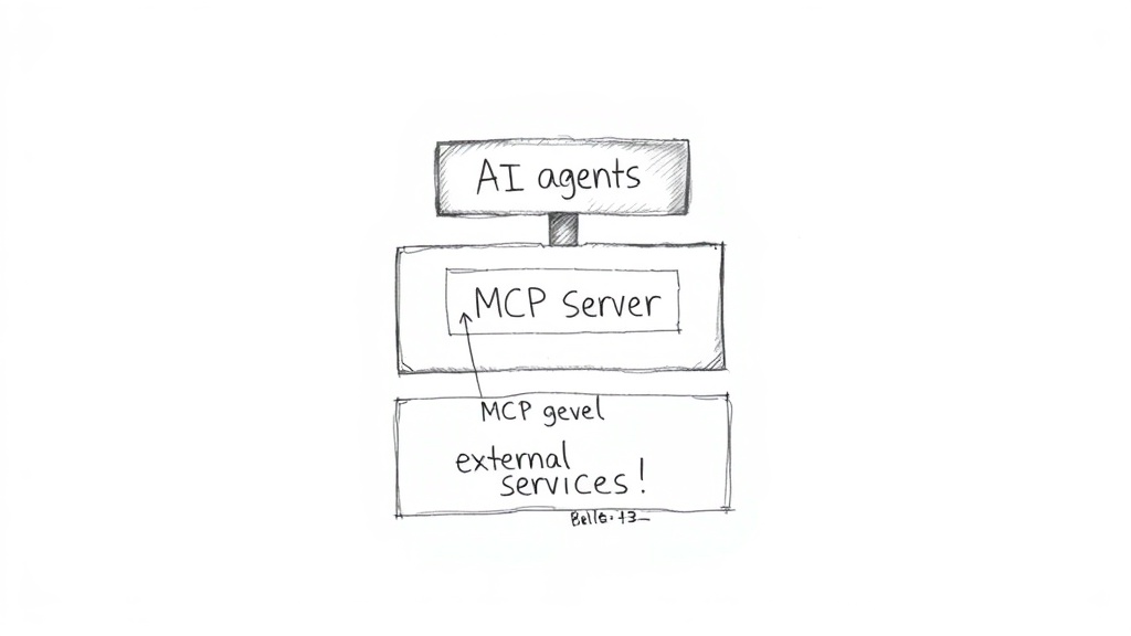 слоистая архитектура с MCP сервером посередине