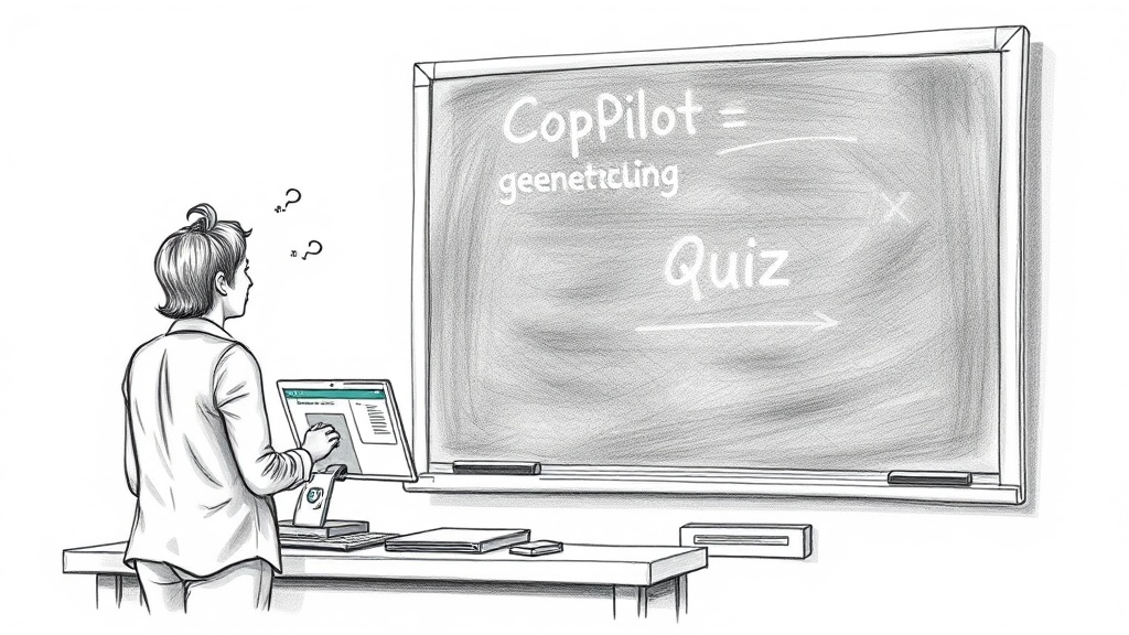 учитель готовит урок с Copilot