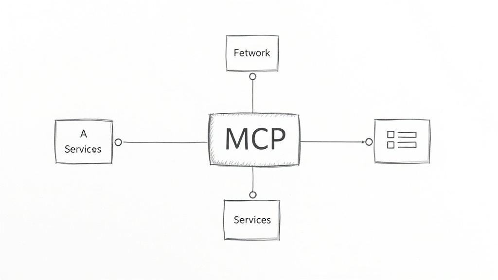 сеть с MCP сервером в центре