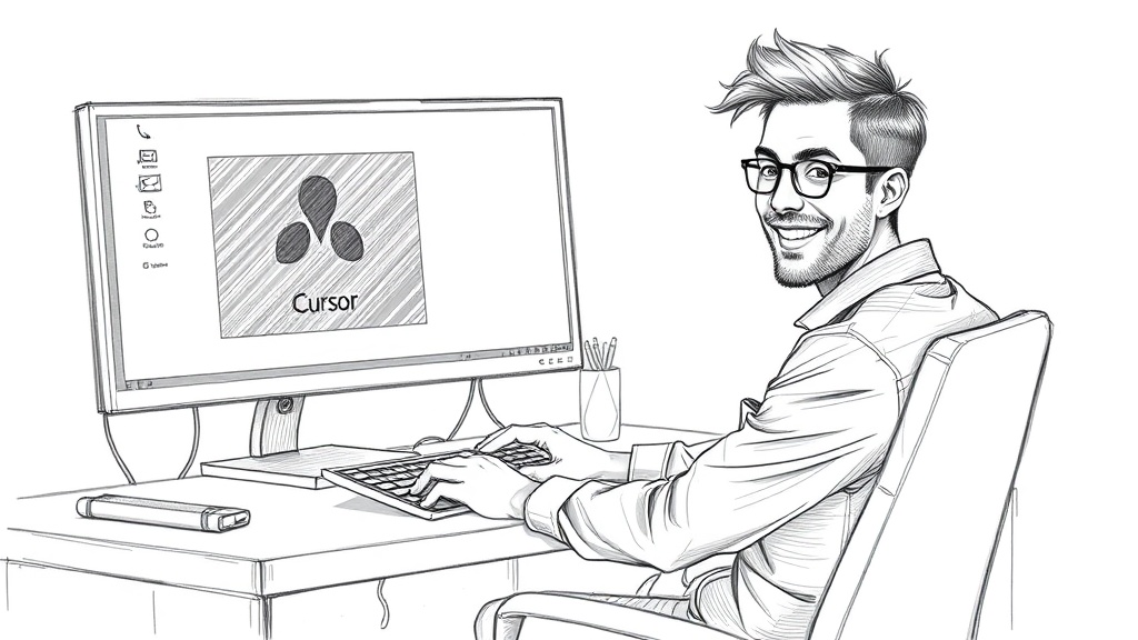 разработчик за столом с Cursor