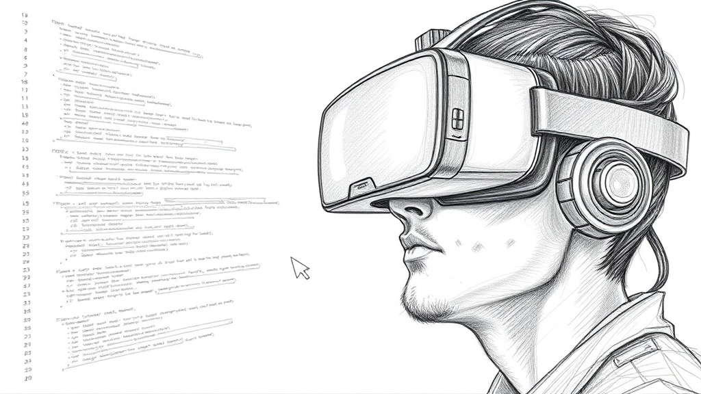 разработчик в очках виртуальной реальности с курсором