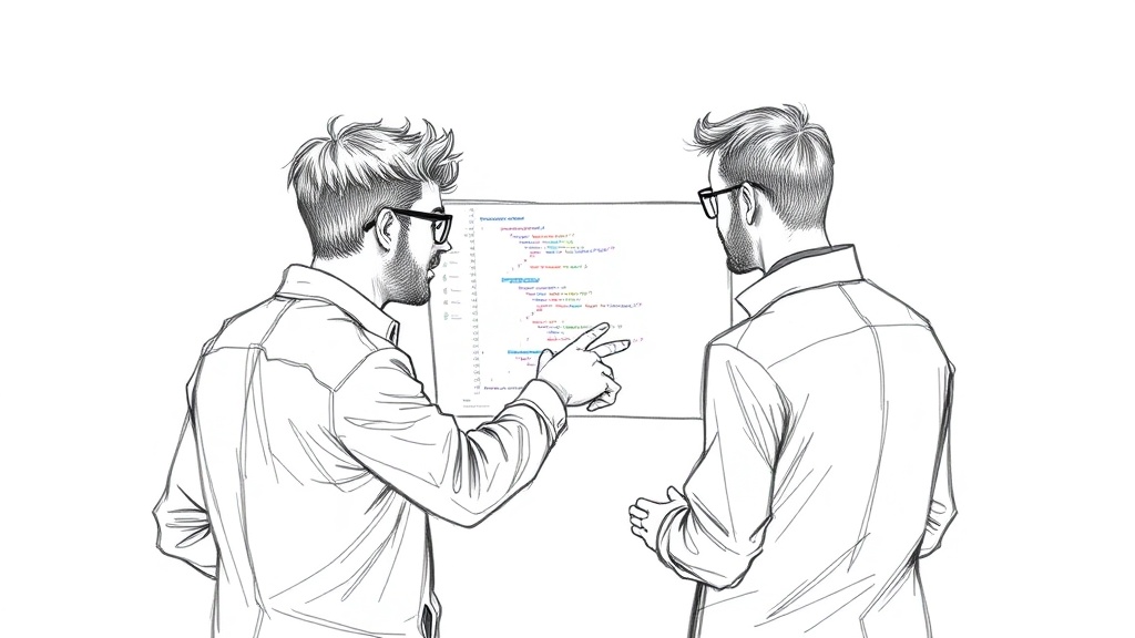 разработчики обсуждают код с AI